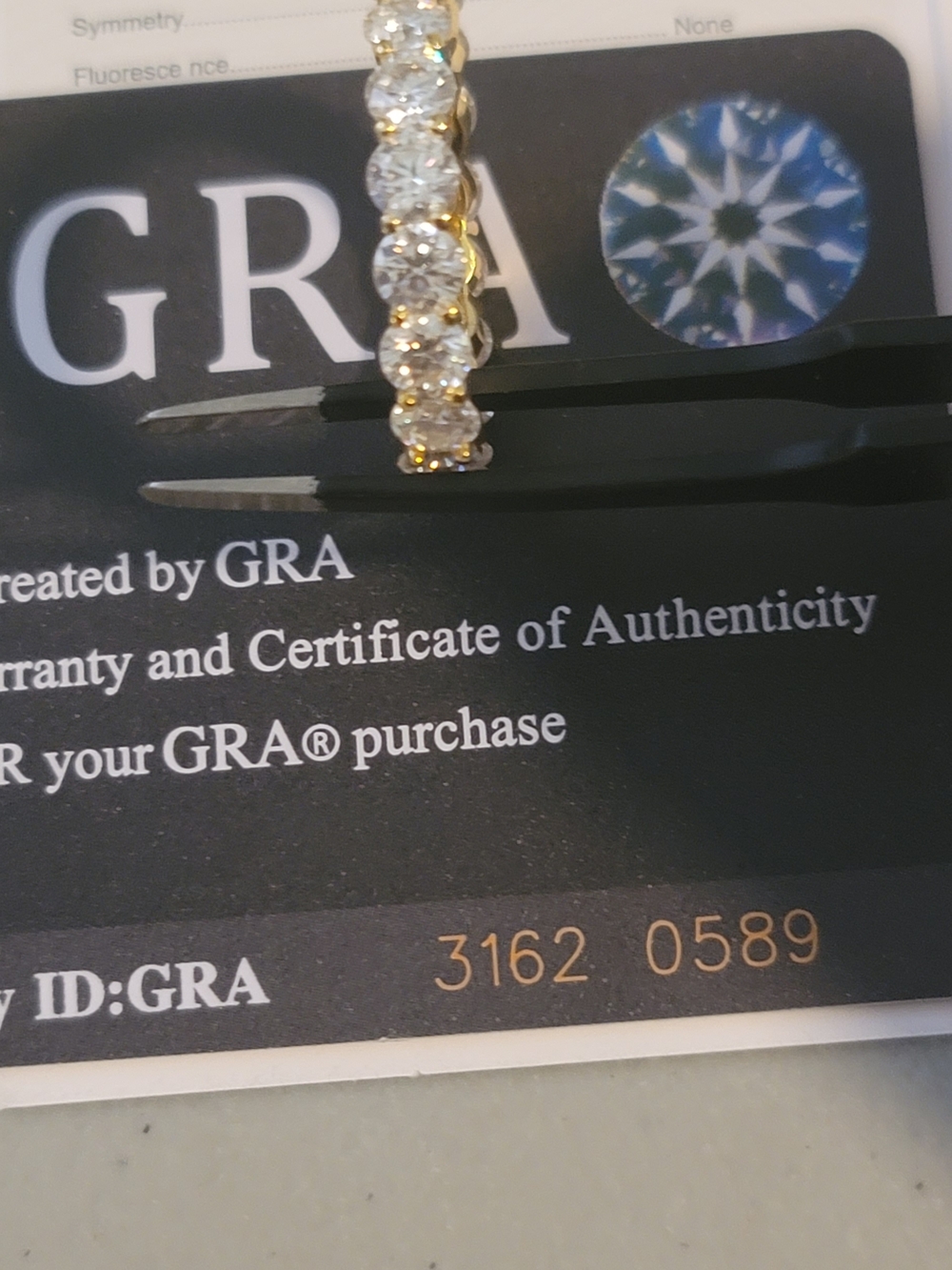 NEW 5.6ct GRA Certified Moissanite Eternity Band 925 Silver Gold Plated Size 9